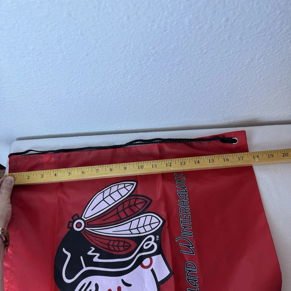 New Portland Winterhawks Cinch Drawstring Bag Backpack Red Lightweight Hockey